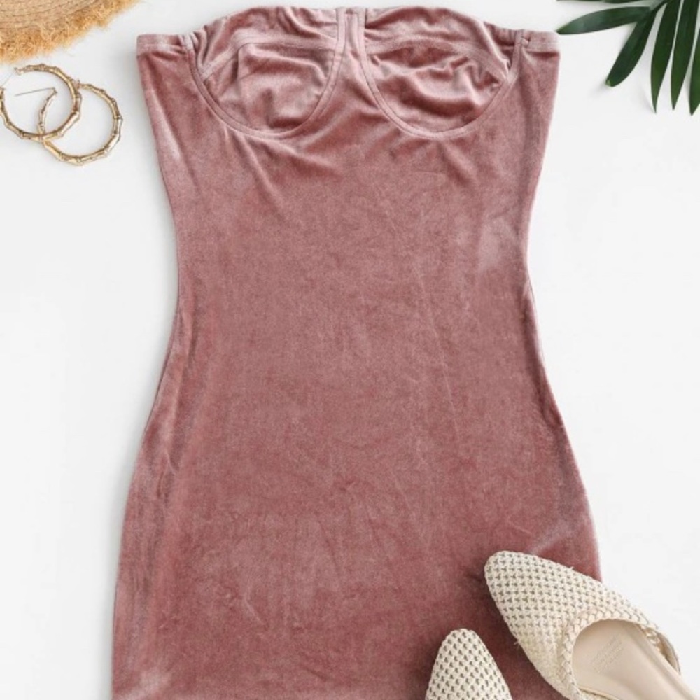 ZAFUL mini velvet tube dress S - Picture 1 of 4